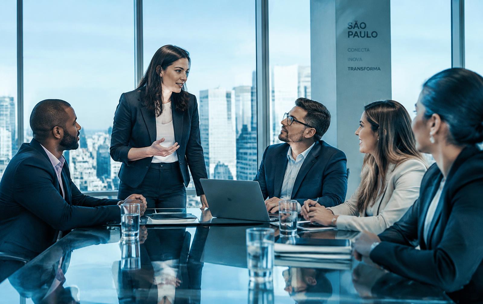Equipe corporativa em reunião